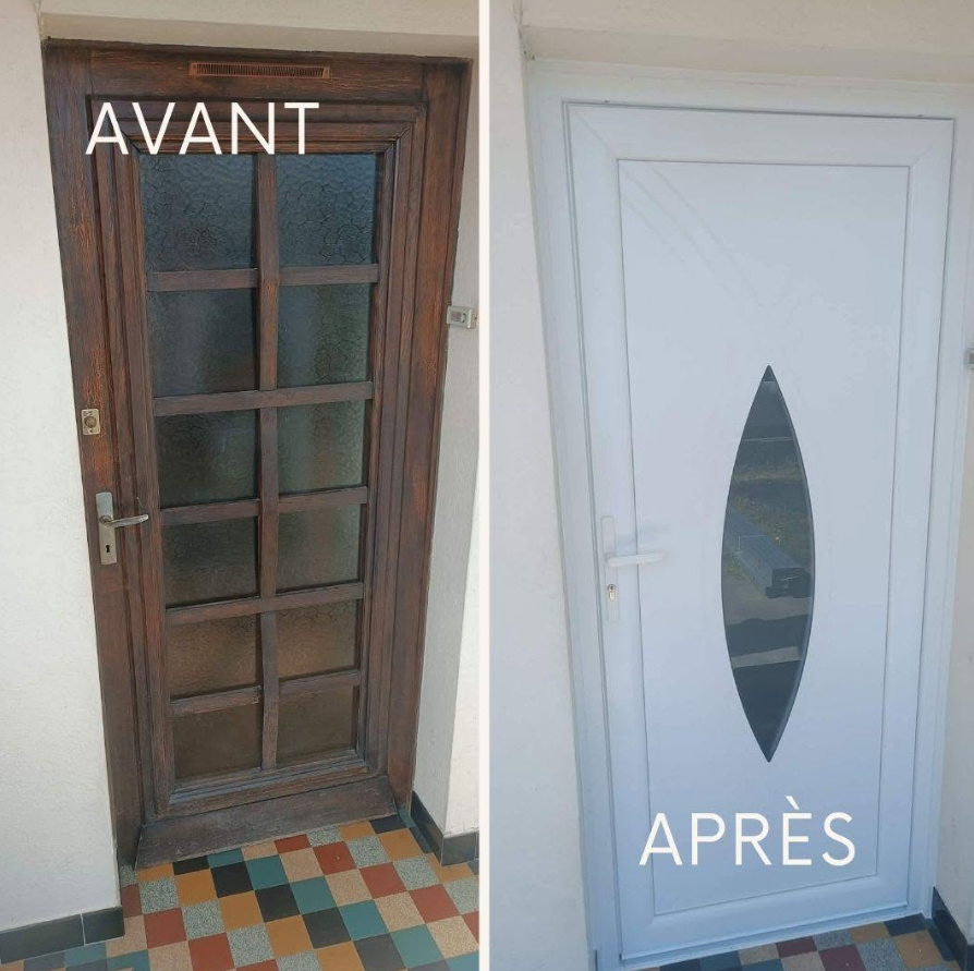Porte entrée avant après